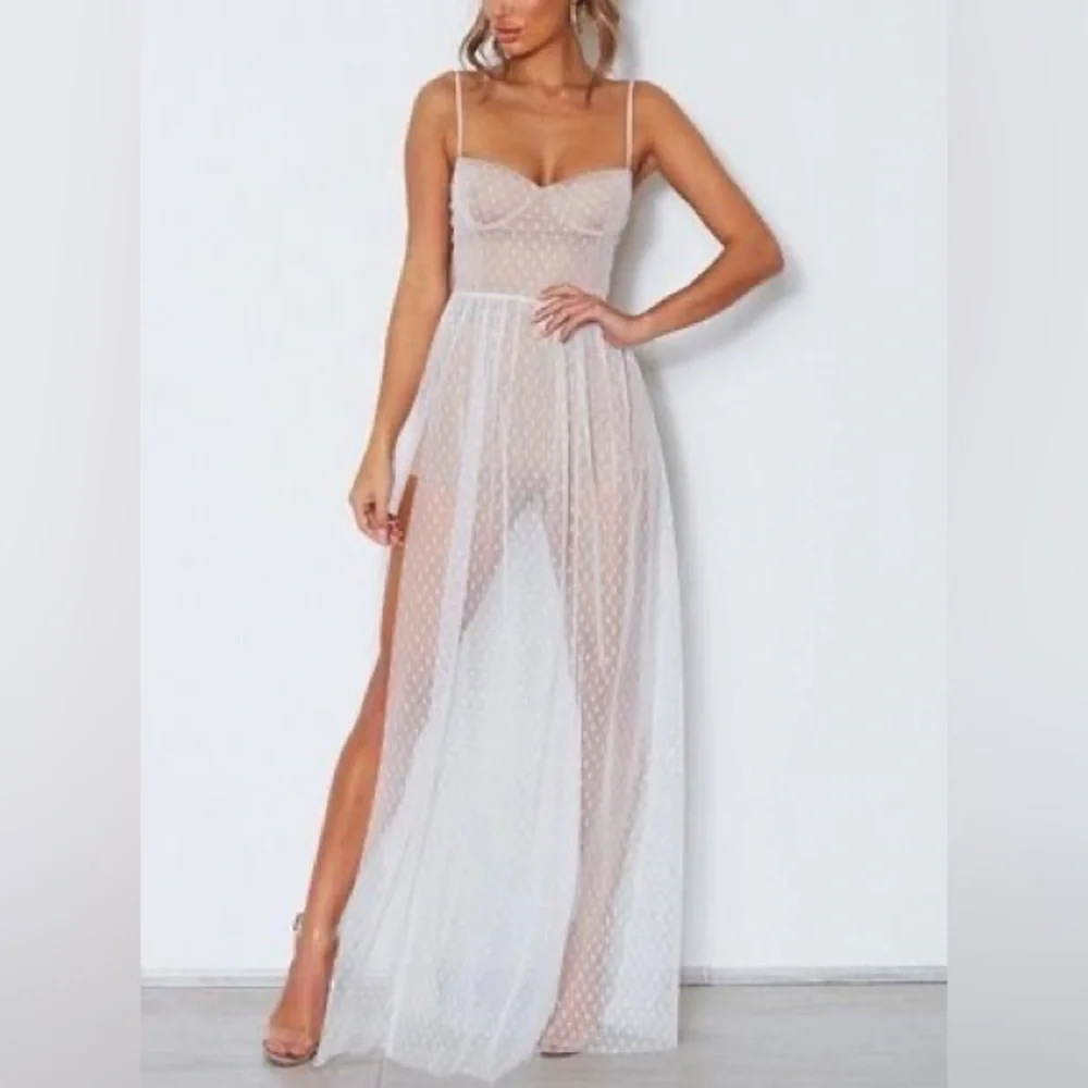 Totally Bangin' Mesh Maxi Dress White - Picture 5 of 10